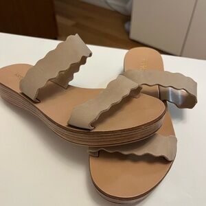 Sophia Milano Nude Leather Sandals